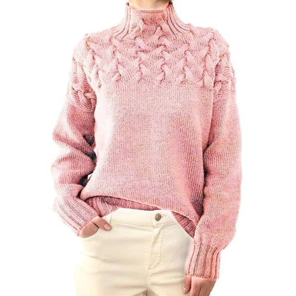 Kristine™ | Strikket Trøje Med Rullekrave